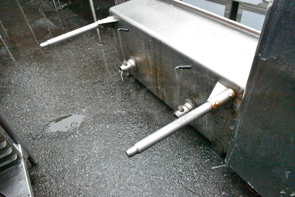 Stainless Steel Commercial 2 Bay Sink w/ 2 Faucets, 2 Handle Sets, Left Side Drain Board. Missing 2 Legs. Bay 24x24x12. Drain Board 19.5x20 - Image 9 of 9