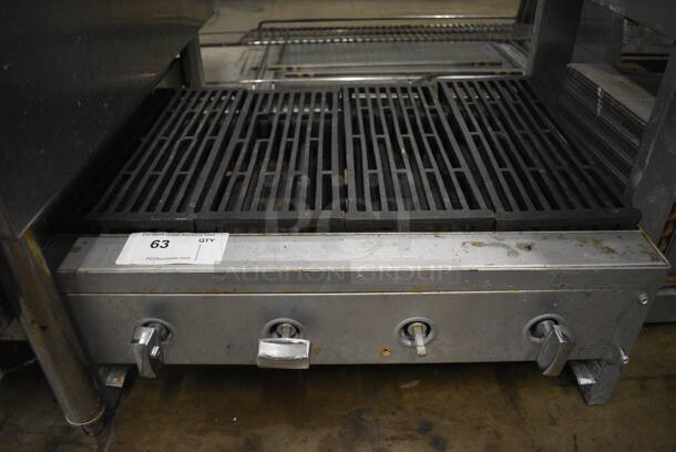 Metal Commercial Countertop Gas Powered Charbroiler Grill. 24x20x9