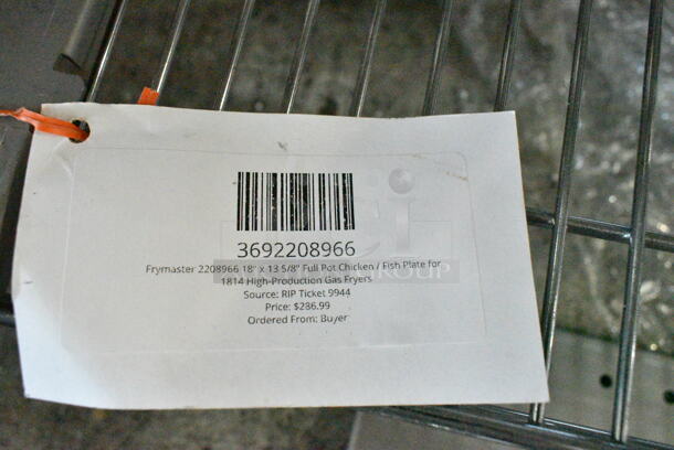 3 BRAND NEW SCRATCH AND DENT! Items Including 3692208966 Frymaster 2208966 18" x 13 5/8" Full Pot Chicken / Fish Plate for 1814 High-Production Gas Fryers, 3692208964 Frymaster 2208964 13 5/8" x 14 1/4" Full Pot Chicken / Fish Plate for RE Electric Fryers, 3692208962 Frymaster 2208962 17" x 13 1/2" Full Pot Chicken / Fish Plate for 1814E Fryers. 3 Times Your Bid!  - Image 6 of 8