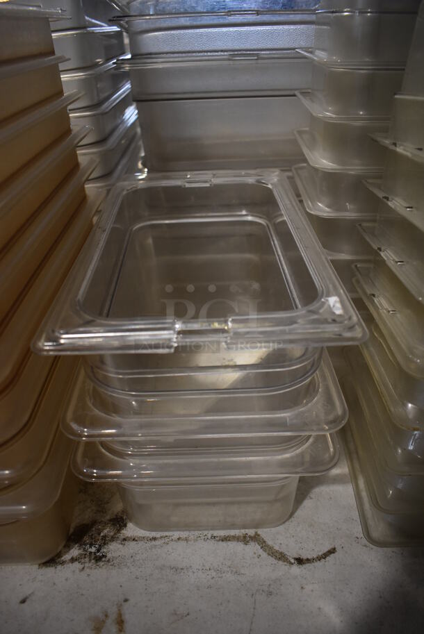 ALL ONE MONEY! Lot of Various Clear Poly Drop In Bins and Lids. Includes 1/6x4, 1/6x6, 1/9x4 - Image 5 of 9