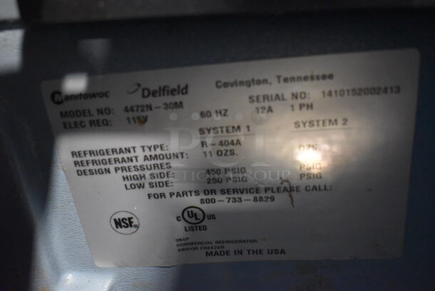 2014 Delfield 4472N-30M Stainless Steel Commercial Sandwich Salad Prep Table Bain Marie Mega Top. 115 Volts, 1 Phase. 72x32x45. Tested and Powers On But Does Not Get Cold - Image 10 of 12