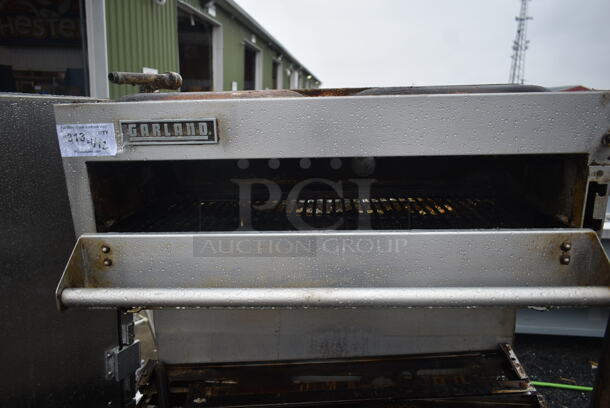 Garland Stainless Steel Commercial Natural Gas Powered Flat Top Griddle w/ Salamander Cheese Melter and Oven.  - Image 2 of 5