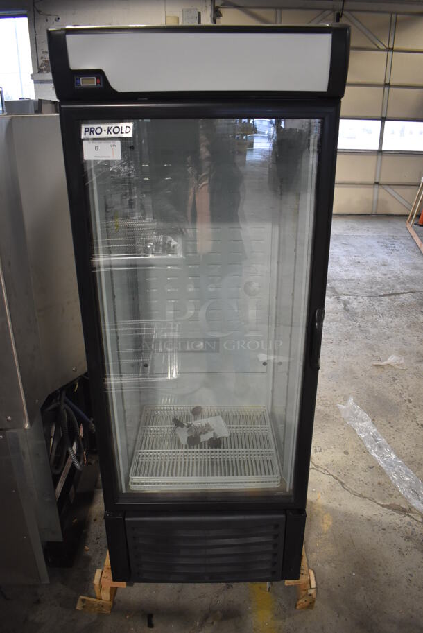 BRAND NEW! Pro-Kold CV16-ULH Metal Commercial Single Door Reach In Freezer Merchandiser w/ Poly Coated Racks. 120 Volts, 1 Phase. 30x28x79. Tested and Working!