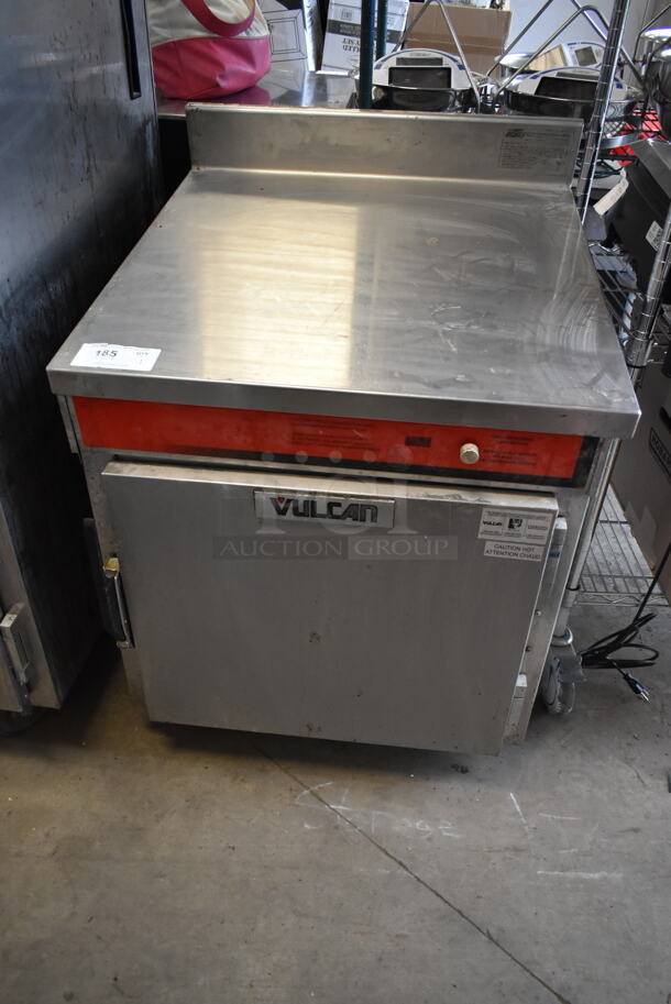Vulcan Stainless Steel Commercial Work Top Heated Holding Cabinet on Commercial Casters. Top Is Not Attached. 120 Volts, 1 Phase. Tested and Powers On But Does Not Get Warm