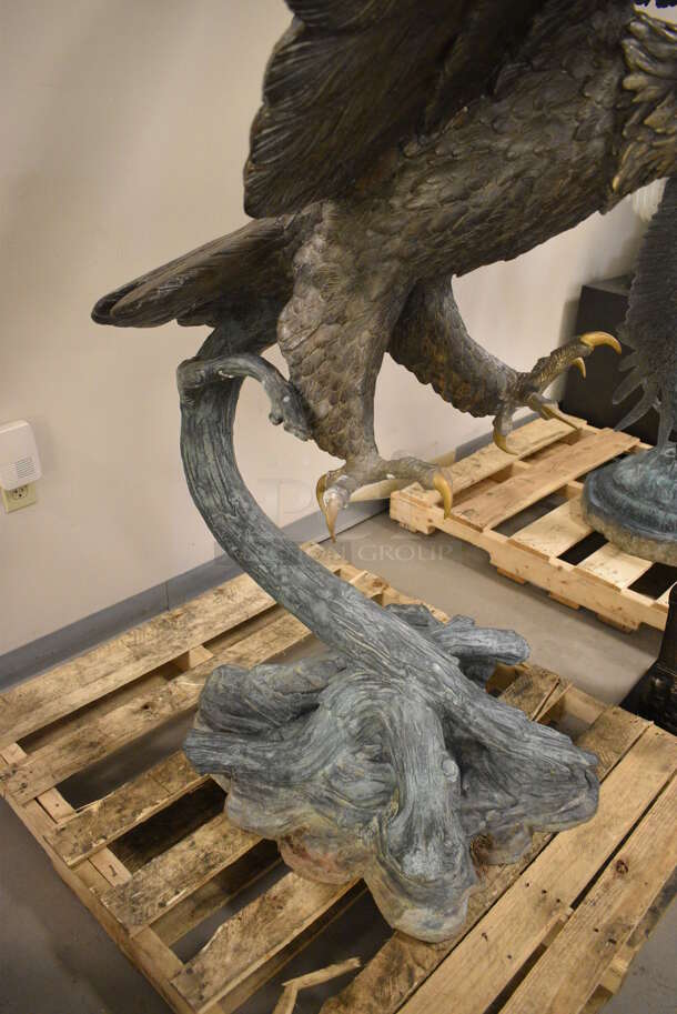 BEAUTIFUL Cast Bronze Eagle on Branch Statue - Image 10 of 10