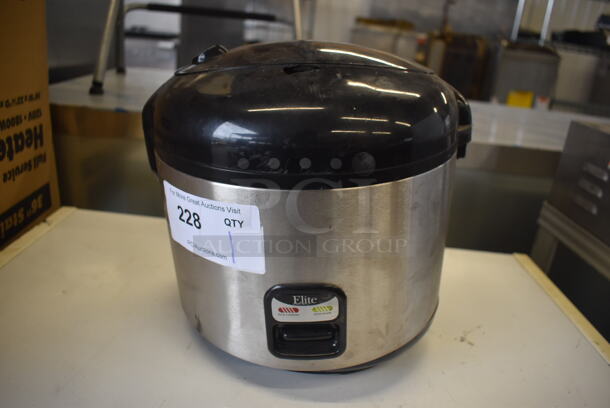 Elite DRC-1000B Metal Countertop Rice Cooker. 120 Volts, 1 Phase. 11x10x10.5