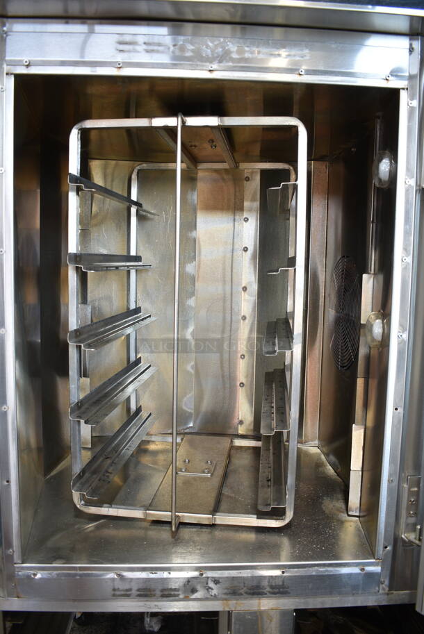 Baxter Stainless Steel Commercial Gas Powered Mini Rotating Rack Oven w/ Lower Double Pan Rack on Commercial Casters. - Image 5 of 9