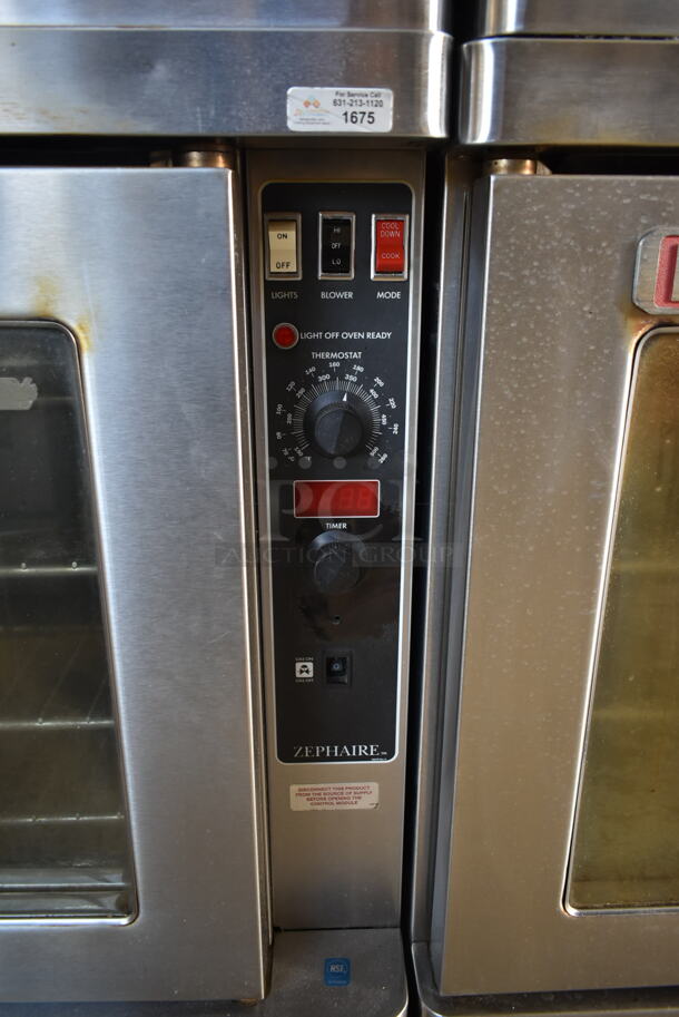 2 Blodgett Zephaire-200-G Stainless Steel Commercial Natural Gas Powered Full Size Convection Ovens w/ View Through Doors, Metal Oven Racks and Thermostatic Controls on Commercial Casters. 60,000 BTU. 2 Times Your Bid! - Image 5 of 9