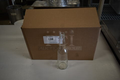 Box of 24 BRAND NEW! Clear Glass Bottles. 