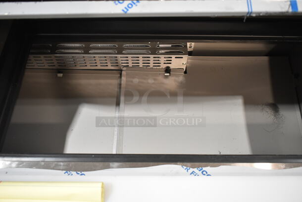 BRAND NEW SCRATCH AND DENT! 2023 Avantco 447APST72 Stainless Steel Commercial Sandwich Salad Prep Table Bain Marie Mega Top on Commercial Casters. 115 Volts, 1 Phase. Tested and Working! - Image 2 of 10