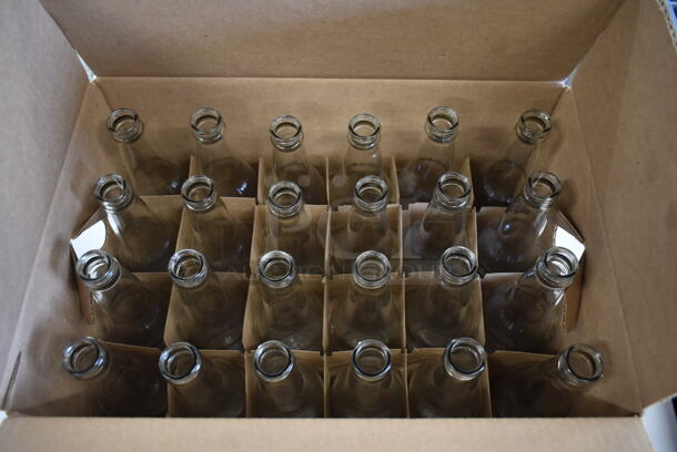 Box of 24 BRAND NEW! Clear Glass Bottles.  - Image 3 of 4