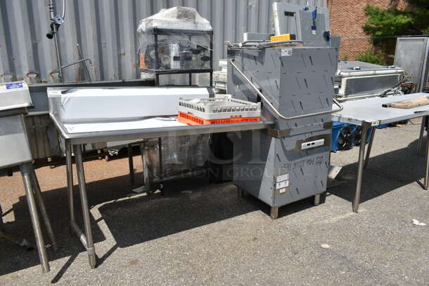 BRAND NEW SCRATCH AND DENT! 2023 Main Street Equipment 541HTDT401 Stainless Steel Straight Pass Through Single Rack High-Temperature Dishwasher with Booster Heater and Regency Left Side Clean Side Dishwasher Table. 208-240 Volts, 1 Phase. - Image 11 of 12