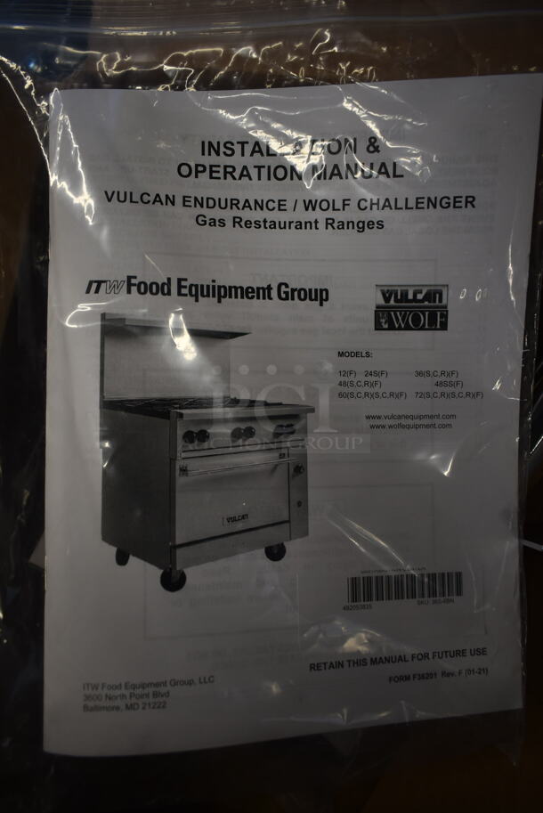 BRAND NEW SCRATCH AND DENT! Vulcan 36S-6BN Stainless Steel Commercial Natural Gas Powered 6 Burner Range w/ Oven, Over Shelf and Back Splash.  - Image 10 of 12
