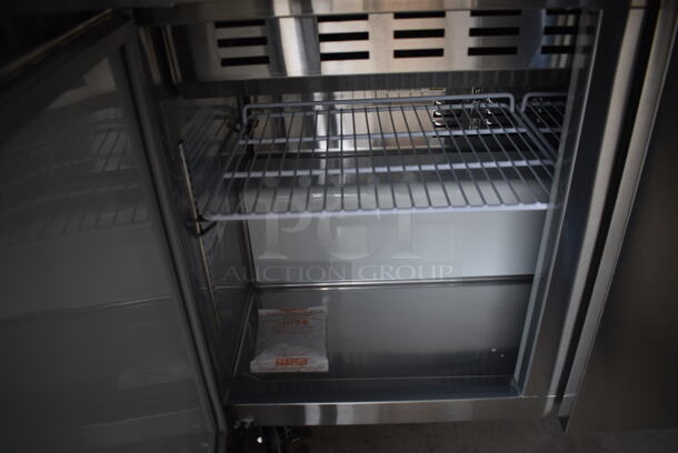 BRAND NEW SCRATCH AND DENT! Avantco Model 178APT71MHC Stainless Steel Commercial Sandwich Salad Prep Table Bain Marie Mega Top on Commercial Casters. 115 Volts, 1 Phase. 70x35x46.5. Tested and Working! - Image 9 of 11