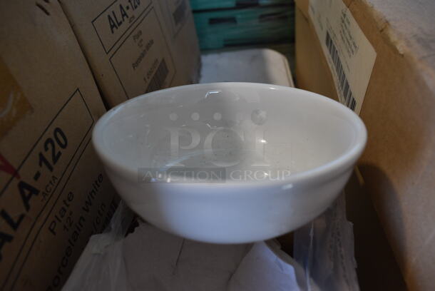 12 BRAND NEW! Tuxton White Ceramic Bowls. 5.5x5.5x2. 12 Times Your Bid!