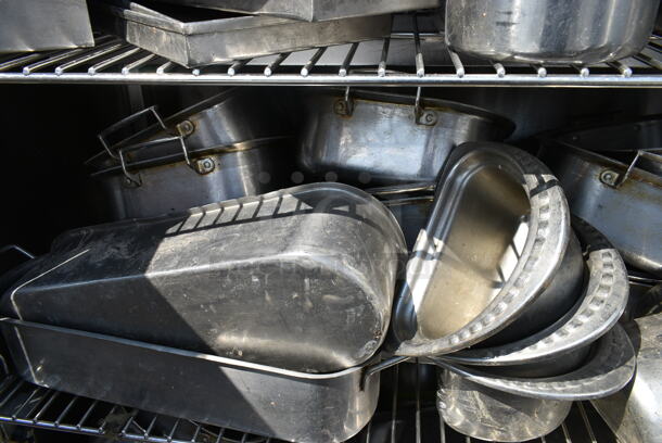 Stainless Steel 2 Door Portable Cabinet on Commercial Casters w/ Contents Including Stainless Steel Drop In Bins and Bowls.  - Image 8 of 12