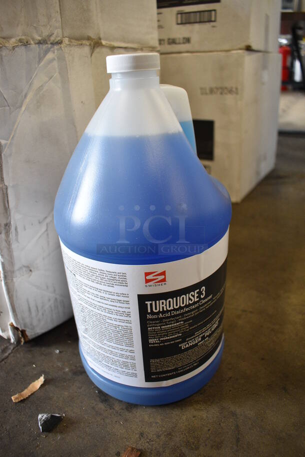 Box of 3 BRAND NEW Swisher Select Turquoise 3 Non Acid Disinfectant Cleaner. 6x6x12 - Image 2 of 4