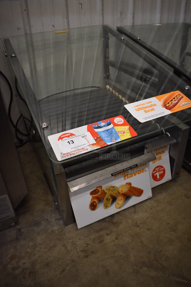 2018 Star 459TBDE Stainless Steel Commercial Countertop Hot Dog Roller w/ Sneeze Guard and Bun Drawer. 120 Volts, 1 Phase. 25x35x26. Tested and Working! - Image 4 of 10
