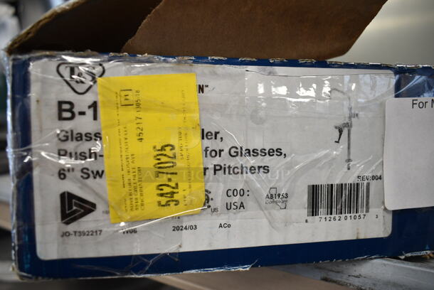 BRAND NEW SCRATCH AND DENT! T&S B-1225 Deck Mounted Combination Glass and Pitcher Filler with 6" Swing Nozzle - 1/2" NPT Male Inlet - Image 4 of 5