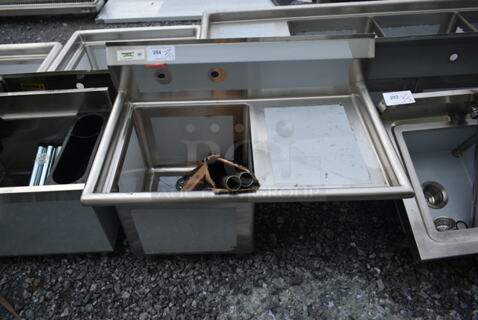 BRAND NEW SCRATCH AND DENT! Regency 600S1181818R Stainless Steel Commercial Single Bay Sink w/ Right Side Drain Board. Bay 18x18. Drain Board 16.5x20
