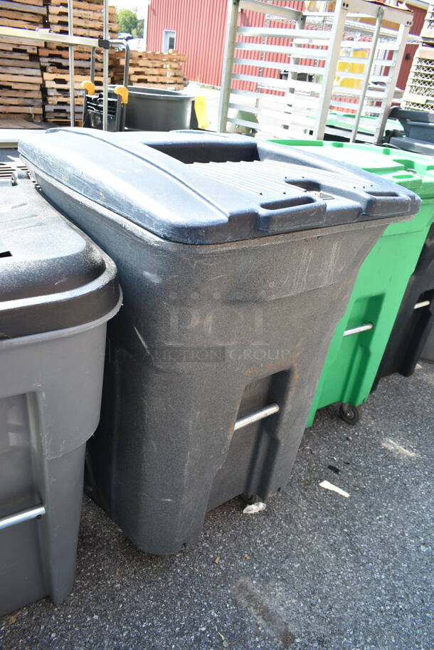 3 Poly Outdoor Trash Cans. 23x33x45, 30x34x46, 26x31x32. 3 Times Your Bid! - Image 6 of 12