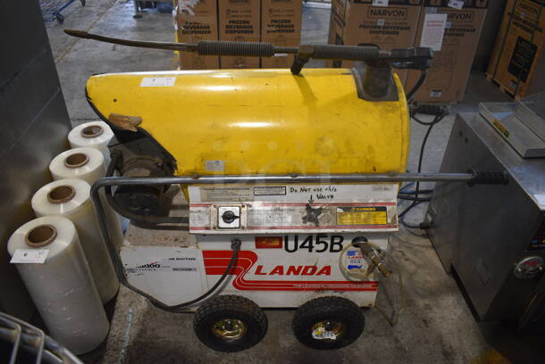 Landa Model U45B Metal Commercial Pressure Washer on Casters. 120 Volts, 1 Phase. 54x30x40. Tested and Working!