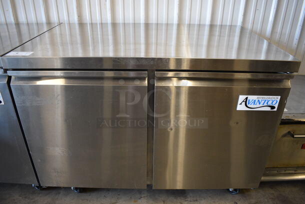Avantco 178SSUC48RHC Stainless Steel Commercial 2 Door Undercounter Cooler on Commercial Casters. 115 Volts, 1 Phase. Unit Was Only Used a Few Times as a Demonstration at a Trade Show. 47.5x29.5x35.5. Tested and Working! - Image 1 of 7