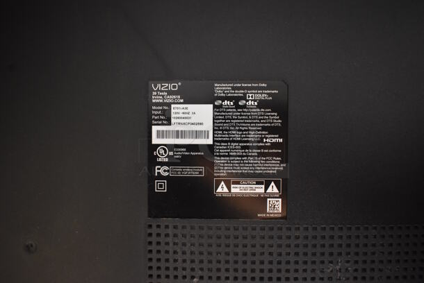 Vizio E701i-A3E 70" Television. 120 Volts, 1 Phase. Buyer Must Pick Up - We Will Not Ship This Item. Cannot Test - Missing Power Cord - Image 3 of 4