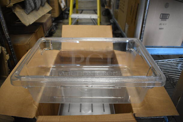 ALL ONE MONEY! Lot of 5 BRAND NEW IN BOX! Cambro Clear Poly Bins! 12x18x6