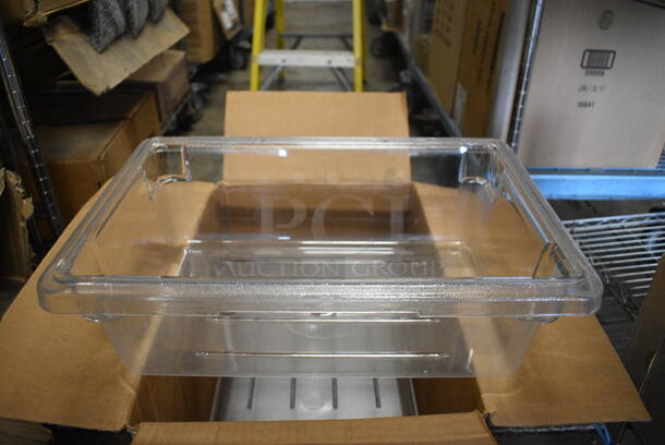 ALL ONE MONEY! Lot of 5 BRAND NEW IN BOX! Cambro Clear Poly Bins! 12x18x6 - Image 1 of 4