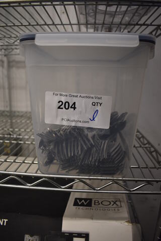 ALL ONE MONEY! Lot of Various Silverware in Clear Bin