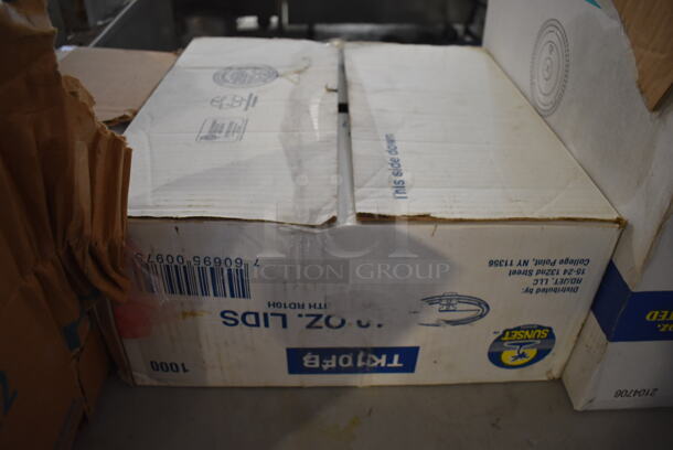 ALL ONE MONEY! Lot of Various Items on Tabletop Including Plastic Lids and Napkins - Image 4 of 12