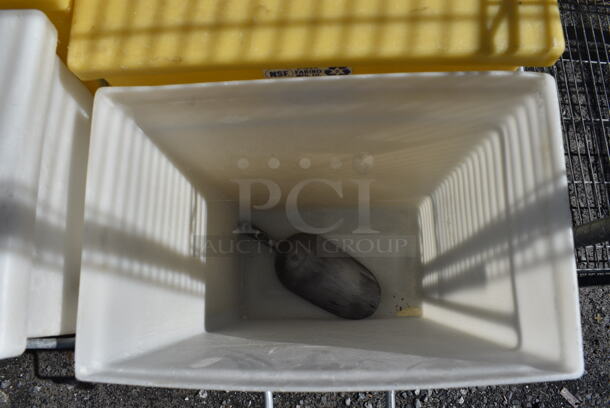 Two Poly Ingredient Bins on Metal Frame w/ Commercial Casters. Missing 1 Caster. 15x31x28.5 - Image 3 of 5