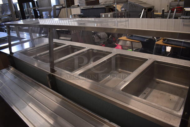 Vollrath 37050-2494-CNB Stainless Steel Commercial Electric Powered 5 Well Steam Table w/ Sneeze Guard and Tray Slide on Commercial Casters. 208 Volts, 1 Phase. 92x45x48 - Image 3 of 6