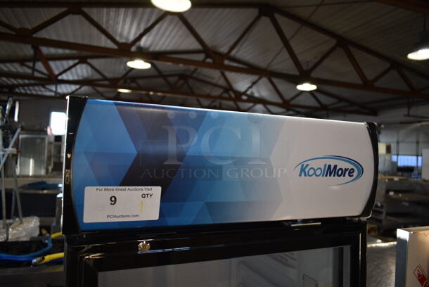 BRAND NEW SCRATCH AND DENT! KoolMore MDR-9CP Metal Commercial Single Door Reach In Cooler Merchandiser w/ Poly Coated Racks. 115 Volts, 1 Phase. Tested and Working! - Image 4 of 8