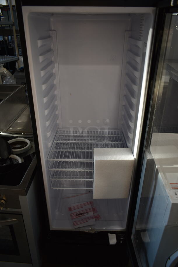 BRAND NEW SCRATCH AND DENT! KoolMore MDR-9CP Metal Commercial Single Door Reach In Cooler Merchandiser w/ Poly Coated Racks. 115 Volts, 1 Phase. Tested and Working! - Image 7 of 8