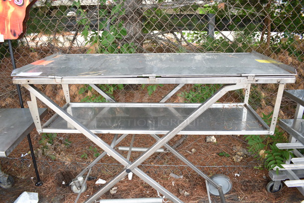 2 Items; Fold Up Cart and Stainless Steel Shelf. Includes 71x23x15. 2 Times Your Bid! - Image 6 of 9