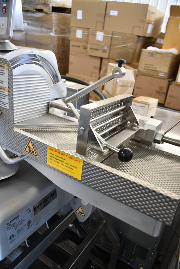 2021 Bizerba VSI330 F Stainless Steel Commercial Floor Style Meat Slicer Stacker. 120 Volts, 1 Phase. Tested and Stack Function and Screen Powers On But Requires Connection to Network / Admin Override From Bizerba Support To Work - Image 6 of 10