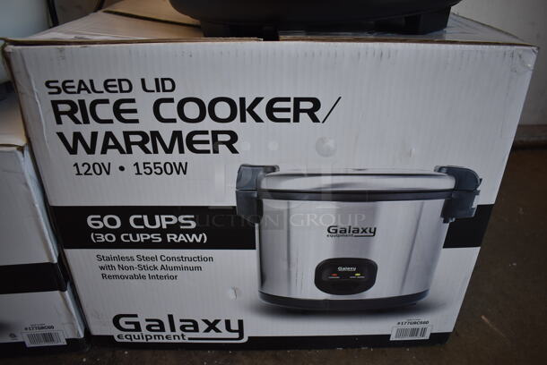 LIKE NEW! Galaxy 177GRCS60 60 Cup (30 Cup Raw) Sealed Electric Powered Metal Countertop Rice Cooker / Warmer. 120 Volts, 1 Phase. Used a Few Times at Trade Show as a Demonstration. 19x14x14. Tested and Working! - Image 6 of 7