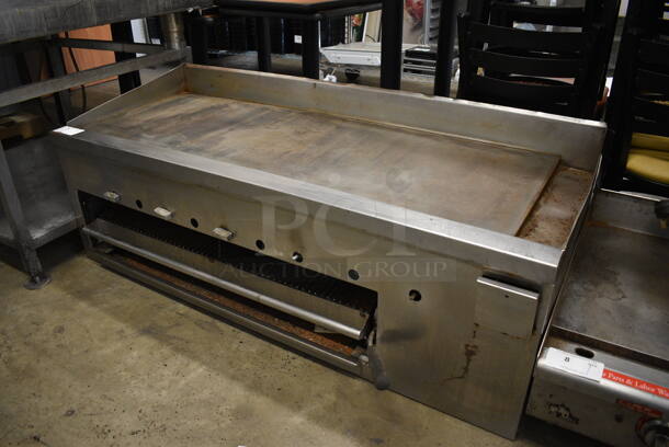 Stainless Steel Commercial Countertop Flat Top Griddle w/ Cheese Melter. 60x28x22 - Image 2 of 7