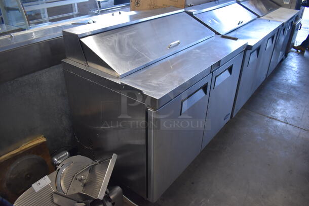 2017 Atosa MSF8302GR Stainless Steel Commercial Sandwich Salad Prep Table Bain Marie Mega Top on Commercial Casters. 115 Volts, 1 Phase. Tested and Powers On But Does Not Get Cold - Image 2 of 7