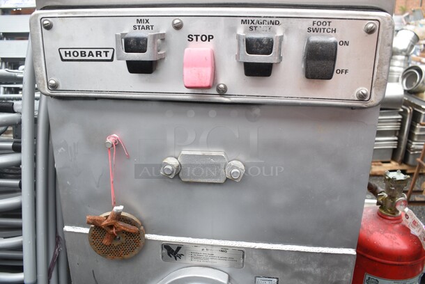 Hobart 4246 S Stainless Steel Commercial Floor Style Meat Mixer Grinder w/ Foot Pedal on Commercial Casters. 208 Volts, 3 Phase. - Image 2 of 7