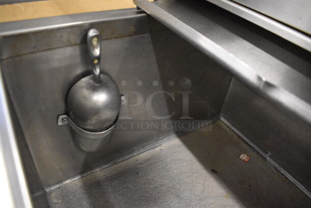 Stainless Steel Commercial 6 Flavor Carbonated Beverage Machine w/ Drop In Ice Bin on Wood Pattern Counter. 30.5x34x59 - Image 7 of 8