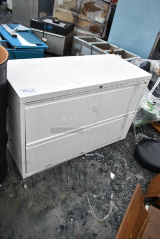 BRAND NEW SCRATCH AND DENT! White Metal 2 Drawer Filing Cabinet. 