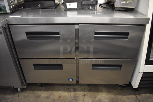 Hoshizaki CRMF48-WD4 Stainless Steel Commercial 4 Drawer Undercounter Cooler on Commercial Casters. 115 Volts, 1 Phase. 48x30x40. Tested and Working!