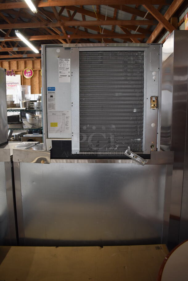 BRAND NEW! 2022 Scotsman C1030MA-32F Commercial Stainless Steel Ice Cube Machine With Storage Bin, Ice Scooper And Additional Parts On Black Legs. 208/230V, 1 Phase. Tested And Working!  - Image 9 of 11