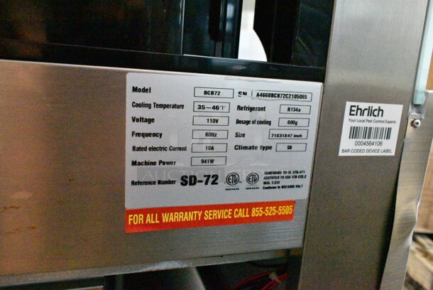 Spartan BCB72 Stainless Steel Commercial Floor Style Deli Display Case Merchandiser on Commercial Casters. 110 Volts, 1 Phase. Tested and Working! - Image 12 of 12