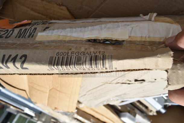 ALL ONE MONEY! Lot of Regency 600LEGGALV12 20 1/2" Galvanized Steel Leg for Sinks and Black Metal - Image 3 of 5