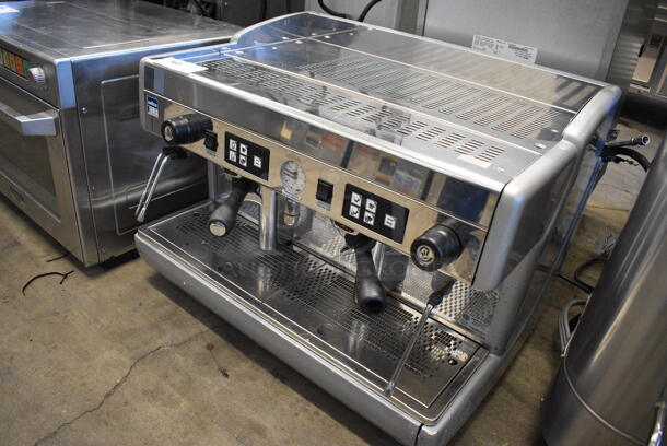 LavAzza Stainless Steel Commercial Countertop 2 Group Espresso Machine w/ 2 Portafilters and 2 Steam Wands. 208 Volts, 1 Phase. 29x20x21 - Image 5 of 7