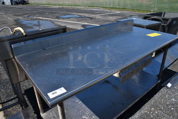 Stainless Steel Commercial Table w/ Back Splash, Drawer and Under Shelf. 72x30x40 - Image 2 of 4